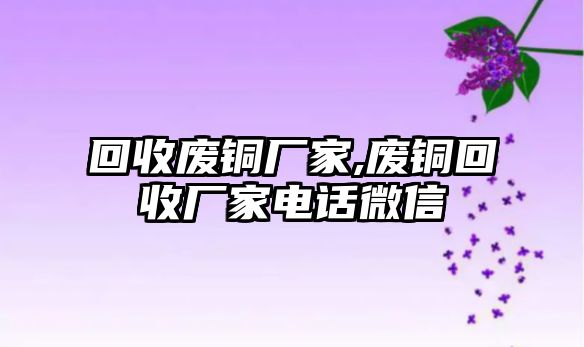 回收廢銅廠家,廢銅回收廠家電話微信