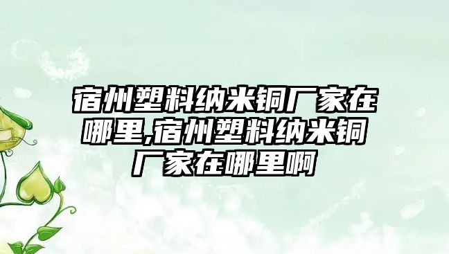 宿州塑料納米銅廠家在哪里,宿州塑料納米銅廠家在哪里啊