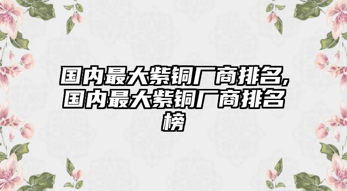 國內(nèi)最大紫銅廠商排名,國內(nèi)最大紫銅廠商排名榜