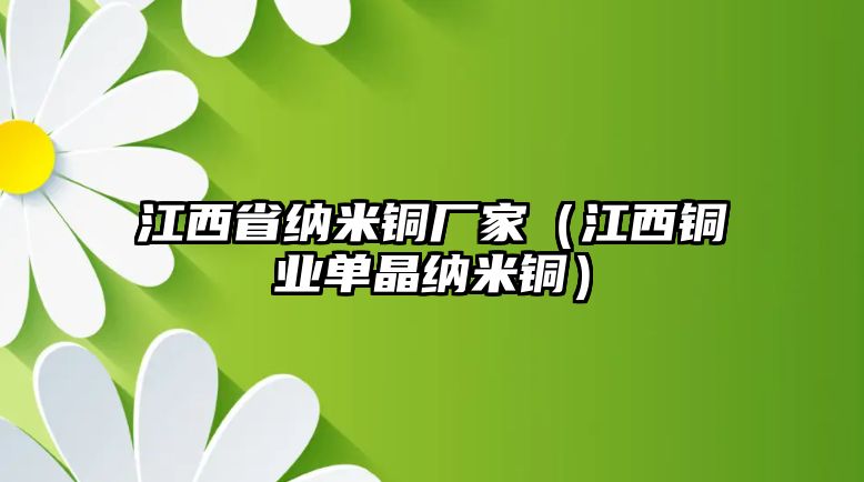 江西省納米銅廠家（江西銅業(yè)單晶納米銅）