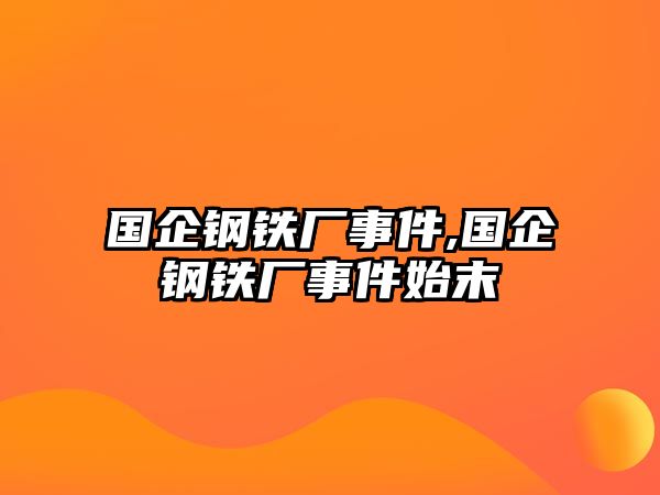 國企鋼鐵廠事件,國企鋼鐵廠事件始末