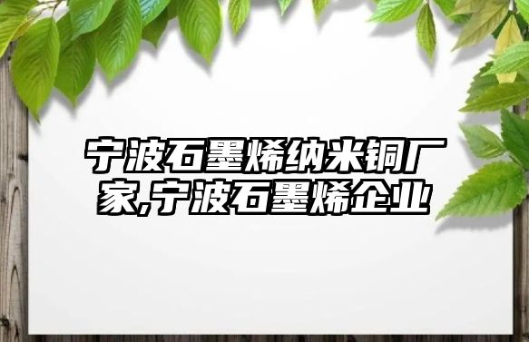 寧波石墨烯納米銅廠家,寧波石墨烯企業(yè)