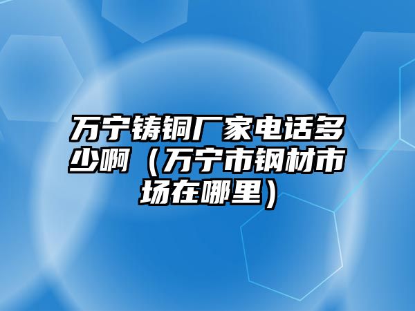 萬寧鑄銅廠家電話多少啊（萬寧市鋼材市場在哪里）