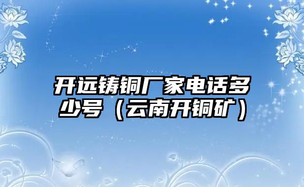 開遠(yuǎn)鑄銅廠家電話多少號（云南開銅礦）