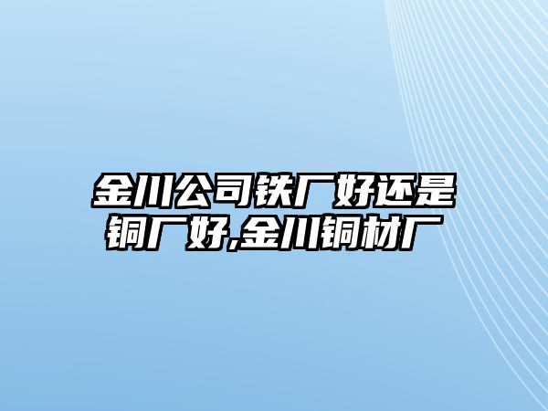 金川公司鐵廠好還是銅廠好,金川銅材廠