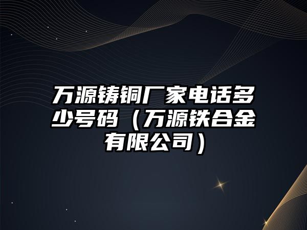 萬源鑄銅廠家電話多少號碼（萬源鐵合金有限公司）