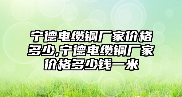 寧德電纜銅廠家價(jià)格多少,寧德電纜銅廠家價(jià)格多少錢一米