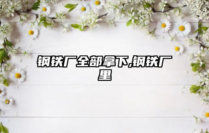 鋼鐵廠全部拿下,鋼鐵廠里