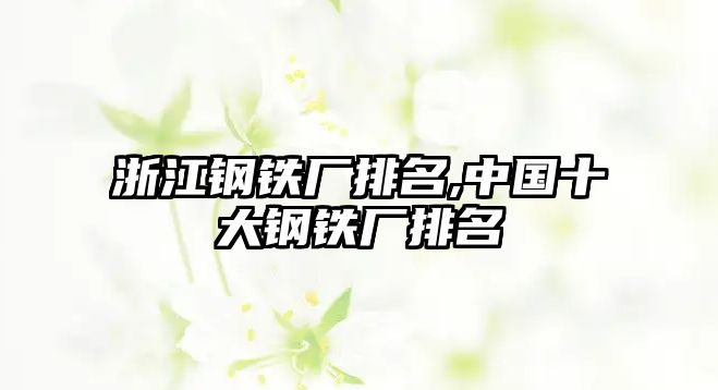 浙江鋼鐵廠排名,中國十大鋼鐵廠排名