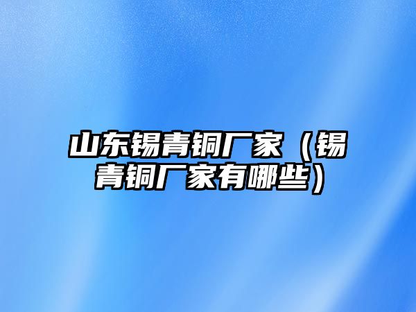 山東錫青銅廠家（錫青銅廠家有哪些）