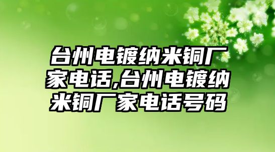 臺州電鍍納米銅廠家電話,臺州電鍍納米銅廠家電話號碼