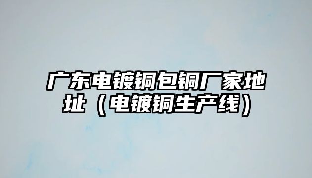 廣東電鍍銅包銅廠家地址（電鍍銅生產(chǎn)線）