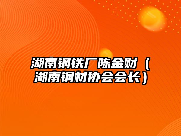 湖南鋼鐵廠陳金財(cái)（湖南鋼材協(xié)會(huì)會(huì)長(zhǎng)）