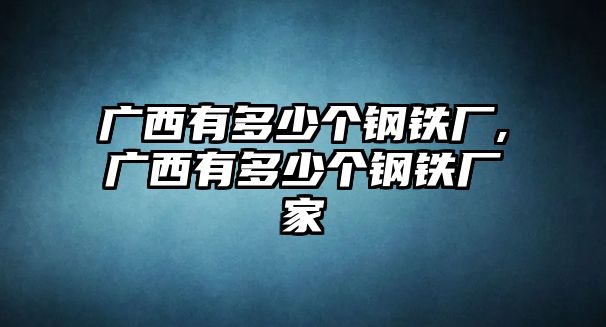 廣西有多少個(gè)鋼鐵廠,廣西有多少個(gè)鋼鐵廠家