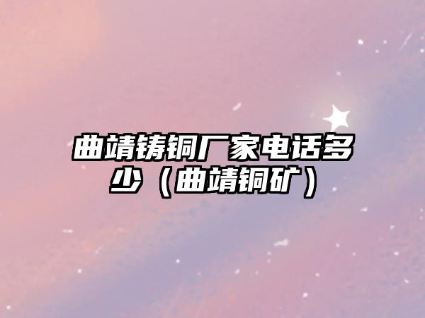 曲靖鑄銅廠家電話多少（曲靖銅礦）