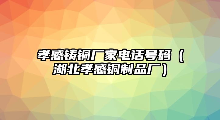 孝感鑄銅廠家電話號碼（湖北孝感銅制品廠）