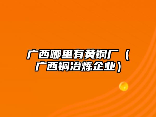 廣西哪里有黃銅廠（廣西銅冶煉企業(yè)）