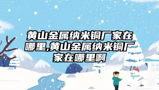 黃山金屬納米銅廠家在哪里,黃山金屬納米銅廠家在哪里啊