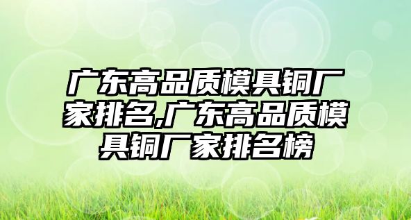 廣東高品質模具銅廠家排名,廣東高品質模具銅廠家排名榜