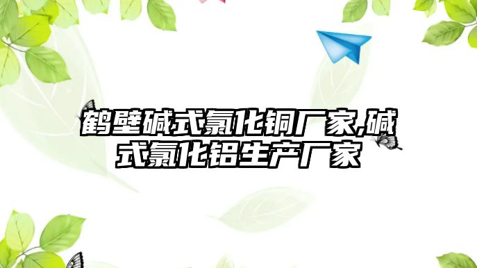 鶴壁堿式氯化銅廠家,堿式氯化鋁生產(chǎn)廠家