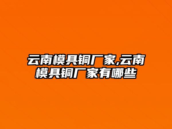 云南模具銅廠家,云南模具銅廠家有哪些