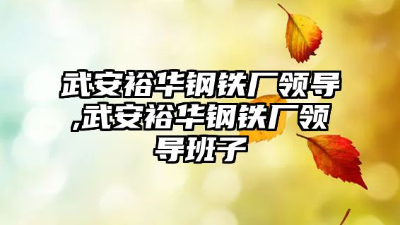 武安裕華鋼鐵廠領(lǐng)導(dǎo),武安裕華鋼鐵廠領(lǐng)導(dǎo)班子