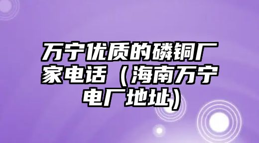 萬寧優(yōu)質(zhì)的磷銅廠家電話（海南萬寧電廠地址）