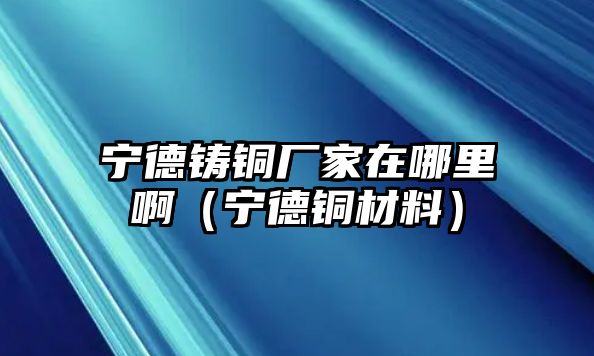 寧德鑄銅廠家在哪里?。▽幍裸~材料）