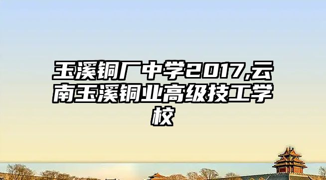 玉溪銅廠中學2017,云南玉溪銅業(yè)高級技工學校