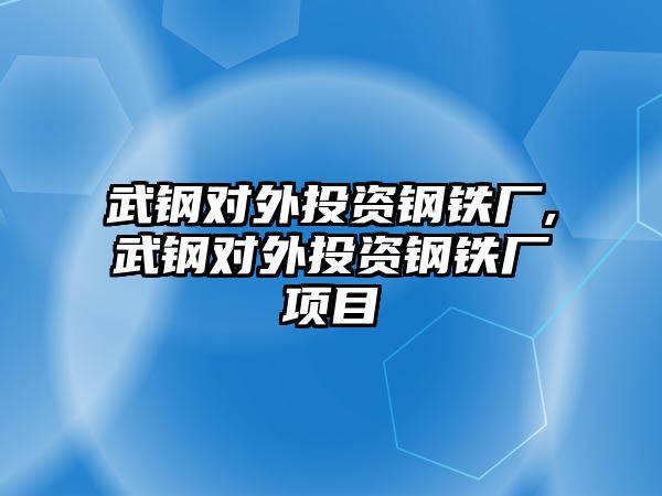 武鋼對外投資鋼鐵廠,武鋼對外投資鋼鐵廠項目