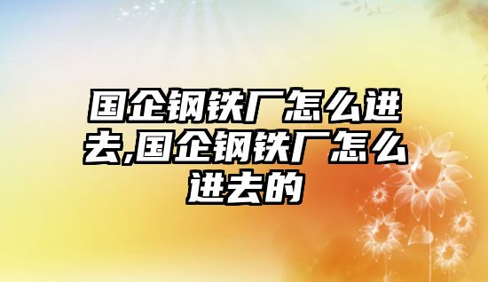 國(guó)企鋼鐵廠怎么進(jìn)去,國(guó)企鋼鐵廠怎么進(jìn)去的