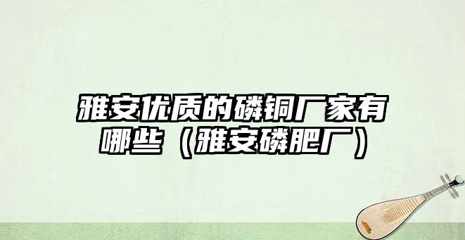 雅安優(yōu)質(zhì)的磷銅廠家有哪些（雅安磷肥廠）