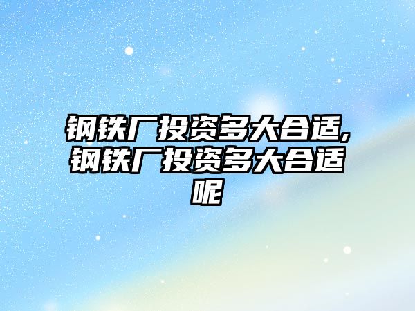 鋼鐵廠投資多大合適,鋼鐵廠投資多大合適呢