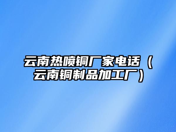 云南熱噴銅廠家電話（云南銅制品加工廠）