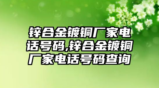 鋅合金鍍銅廠家電話號碼,鋅合金鍍銅廠家電話號碼查詢