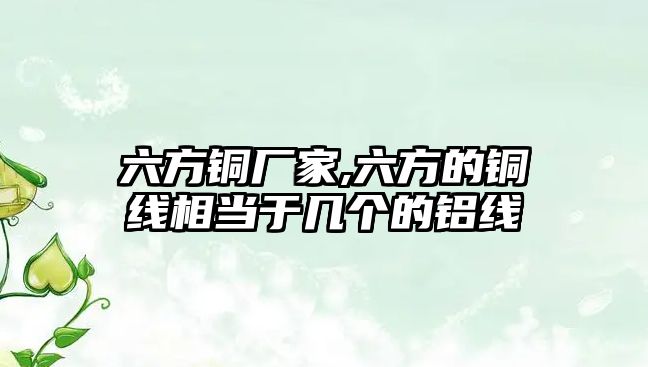 六方銅廠家,六方的銅線相當(dāng)于幾個(gè)的鋁線