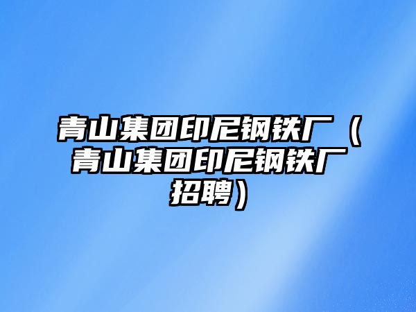 青山集團(tuán)印尼鋼鐵廠（青山集團(tuán)印尼鋼鐵廠招聘）