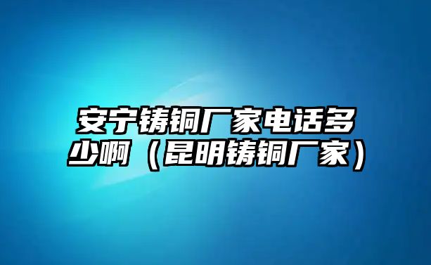 安寧鑄銅廠家電話多少?。ɡッ麒T銅廠家）