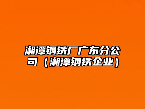 湘潭鋼鐵廠廣東分公司（湘潭鋼鐵企業(yè)）