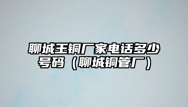 聊城王銅廠家電話多少號(hào)碼（聊城銅管廠）