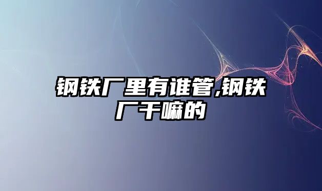 鋼鐵廠里有誰管,鋼鐵廠干嘛的