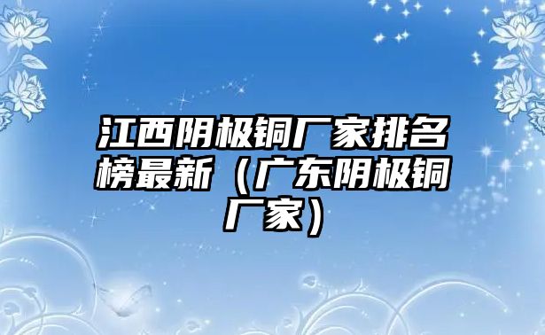 江西陰極銅廠家排名榜最新（廣東陰極銅廠家）