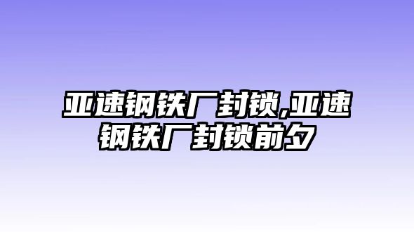 亞速鋼鐵廠封鎖,亞速鋼鐵廠封鎖前夕