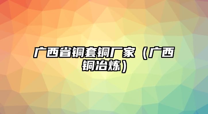 廣西省銅套銅廠家（廣西銅冶煉）