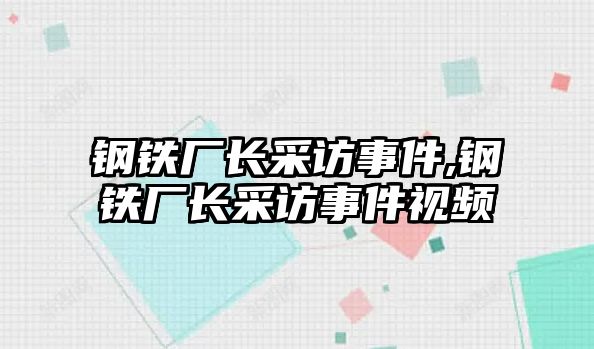 鋼鐵廠長采訪事件,鋼鐵廠長采訪事件視頻