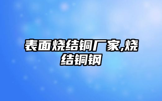 表面燒結(jié)銅廠家,燒結(jié)銅鋼