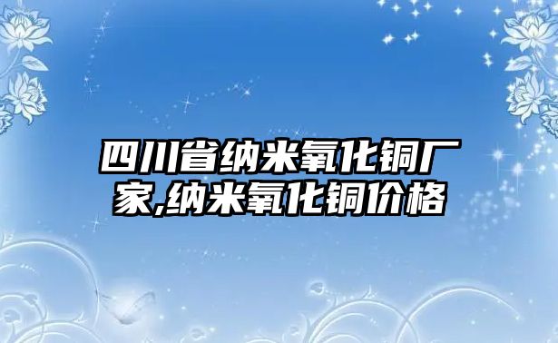 四川省納米氧化銅廠家,納米氧化銅價(jià)格