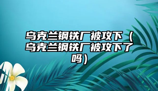 烏克蘭鋼鐵廠被攻下（烏克蘭鋼鐵廠被攻下了嗎）