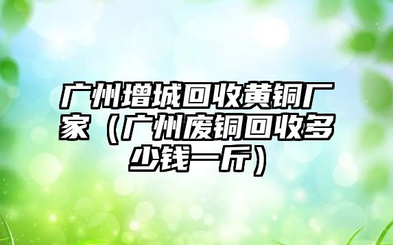 廣州增城回收黃銅廠家（廣州廢銅回收多少錢一斤）