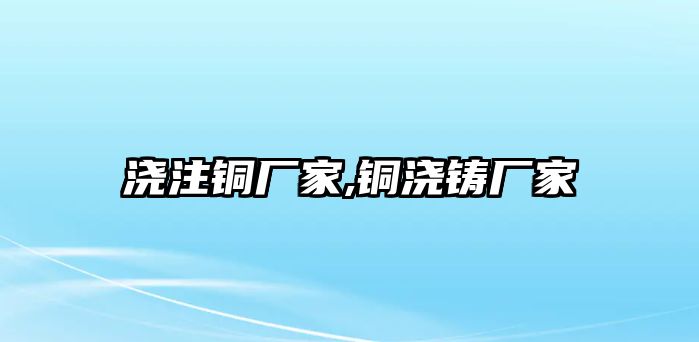 澆注銅廠家,銅澆鑄廠家